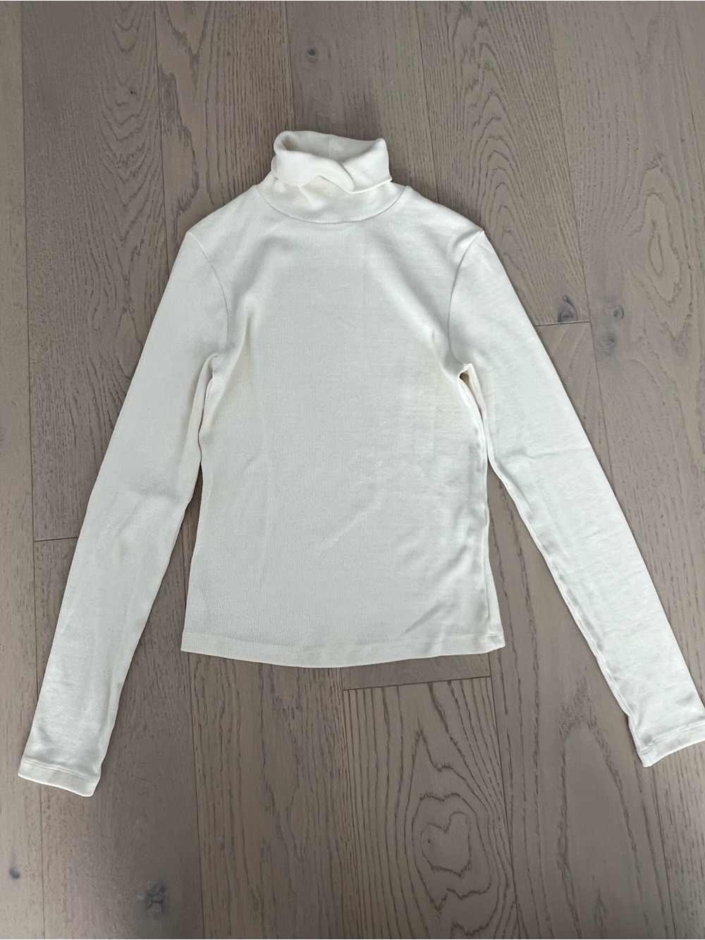 KOTN Cream Ribbed Turtleneck Long Sleeve Top